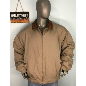VTG TOWNE by LONDON FOG Jacket 2X Tall Men With Removable Lining Leather Collar